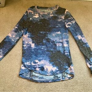 Cuddl Duds Blue and Pink Women's Top